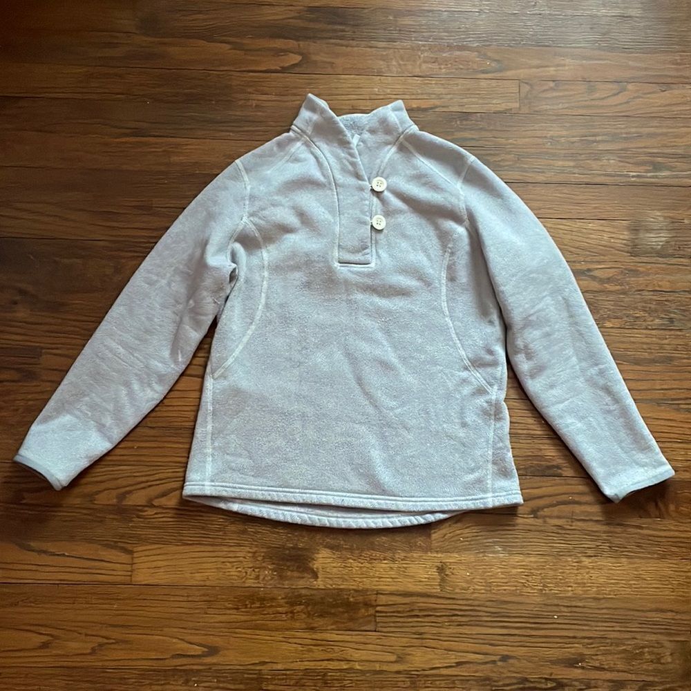 The North Face Gray Geometric 2 Button Fleece Pullover
